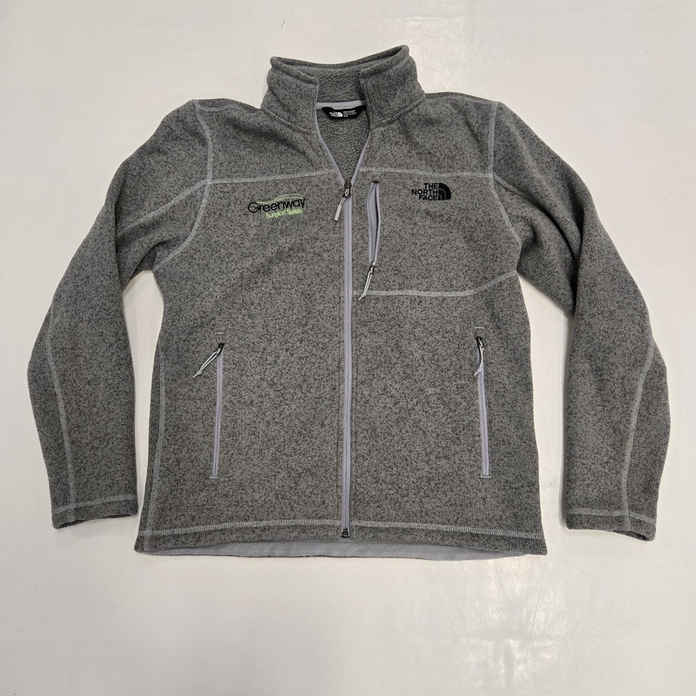 The North Face Heather Gray Pullover‎ Fleece Lined Sweater Jacket Men's Medium
